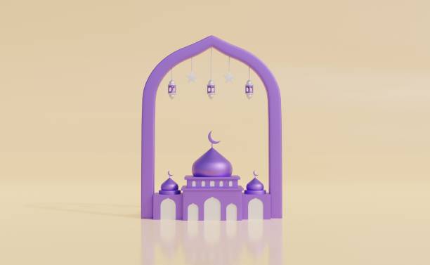 istock ramadan kareem banner 3d illustration, ramadan copy space 1371906281