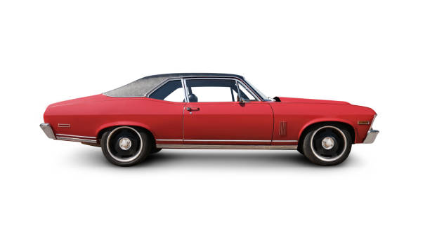 istock Classic Red Muscle Car Isolated on White. All Logos Removed. 1371909548