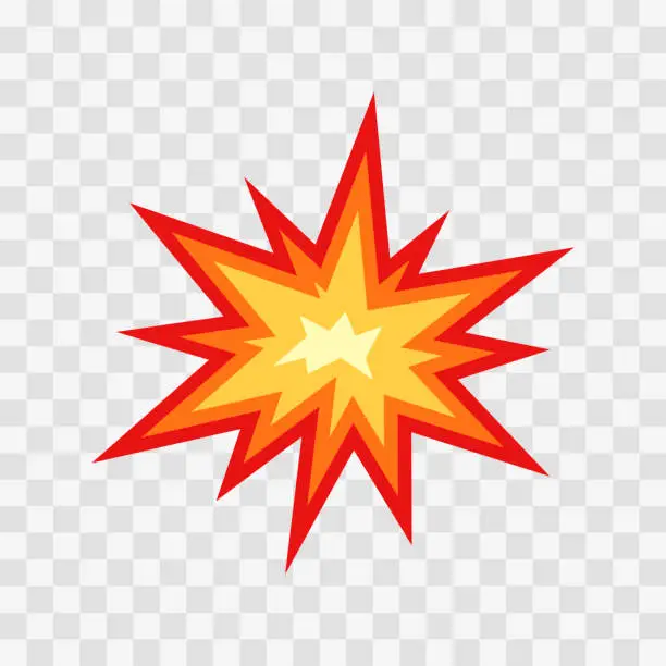 Vector illustration of Boom. Comic book explosion. Burst. Cartoon style. Blast. Bomb effect. Vector illustration