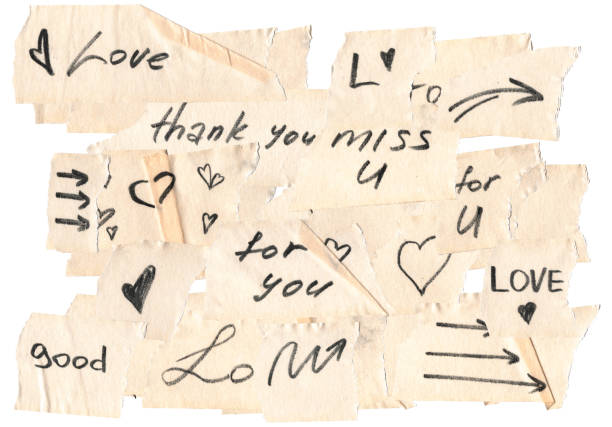 Masking tape with paper. background with note stickers Collage