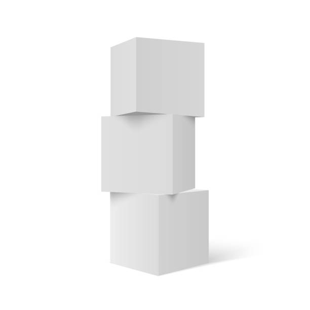 Stacked cubes vector art illustration