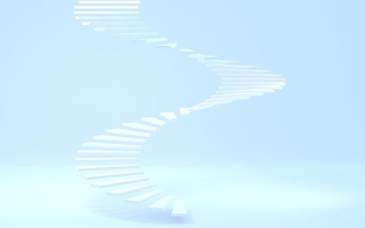 Simple white spiral staircase, 3DCG