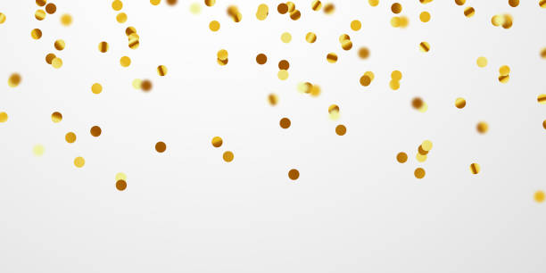 istock Vector image of golden confetti for a joyous party background 1371921125