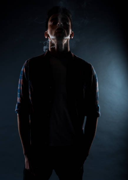 Portrait of a handsome male model posing in cool fashionable clothing