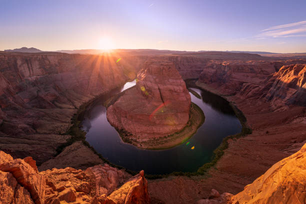 istock Sunset at Horseshoe Bend Overlook at Page in Arizona 1371928299