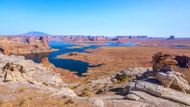 Photo of View from Alstrom Point over Lake Powell and the Gunsight Bay in Utah