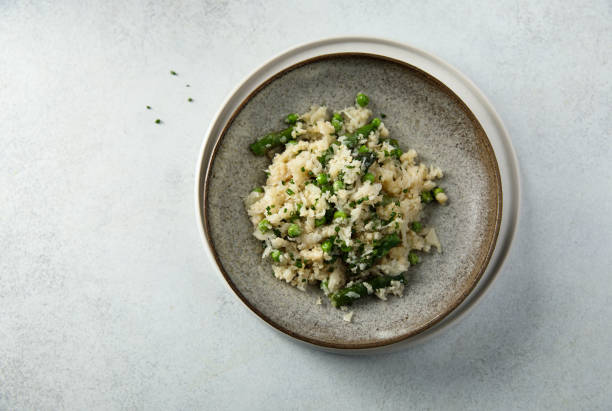 istock Cauliflower rice with green pea 1371929775