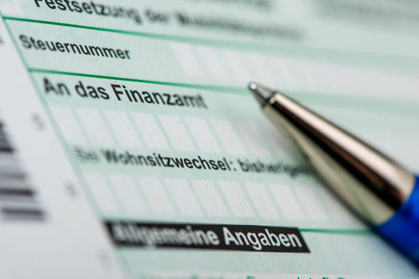 istock German tax return for tax office with form 1371936212