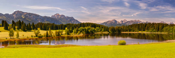 istock panoramic view to alps mountain range and lake Forggensee in Bavaria 1371936367