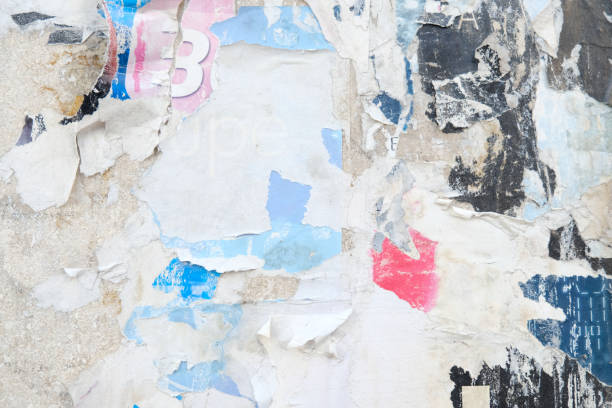 istock Ripped street poster background. Torn paper texture. 1371936459