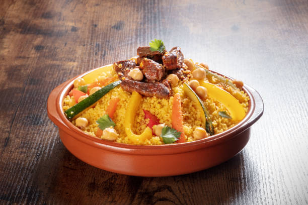 istock Couscous with meat and vegetables, traditional Moroccan dish, with chickpeas 1371937097