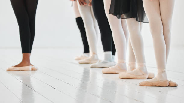 Shot of a group of unrecognisable ballet dancers practicing their routine in a dance studio Every ballerina was once a beginner dance studio instructor stock pictures, royalty-free photos & images