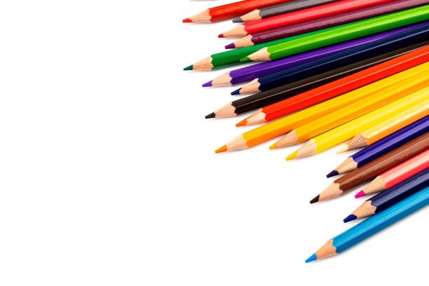 istock Many multicolored pencils, isolated on white background with copy space. Art and education background. 1371939555