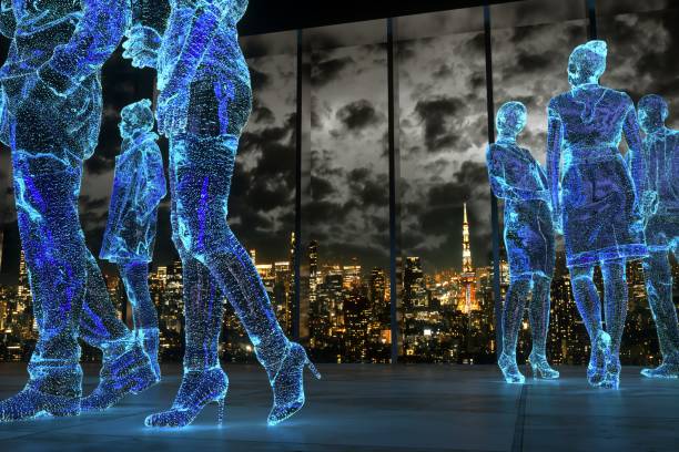 istock Working in metaverse with Tokyo skyline 1371939980
