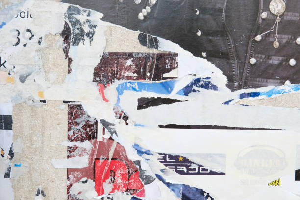 istock Ripped street poster background. Torn paper texture. 1371941550