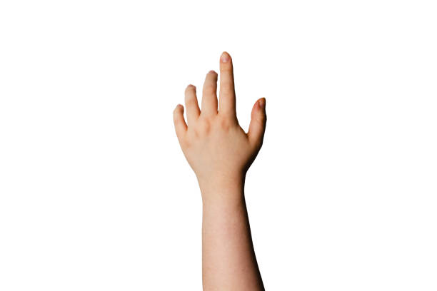 istock Hand pointing out isolated on white background for cutting out. 1371943615