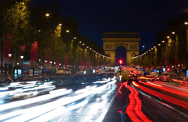 istock Night view of Champs-Elysees and Arc de Triomphe 137194566