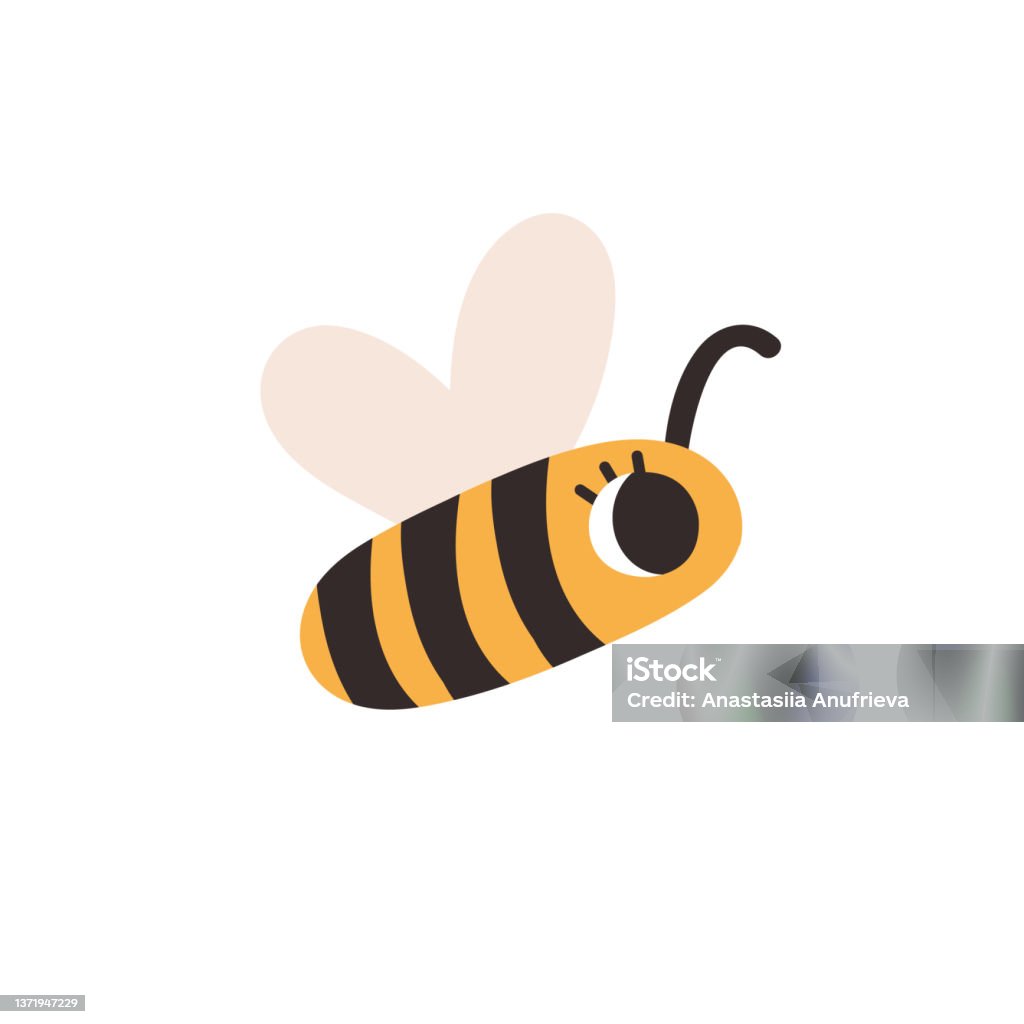 Con Ong Trẻ Con Dễ Thương Bị Cô Lập Trên Nền Trắng Minh Họa Vector ...