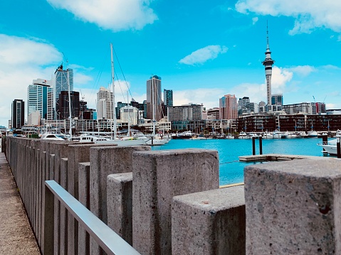 Overlooking the Auckland Viaduct in the City of Sails, New Zealand.