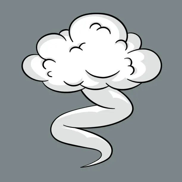 Vector illustration of Comic cloud or smoke, cartoon vector motion effects, and explosions