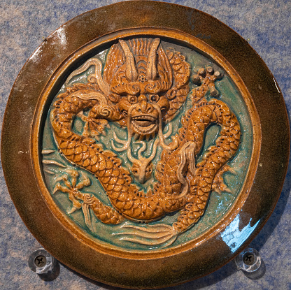 Ancient Chinese dragon pattern decorative tiles
