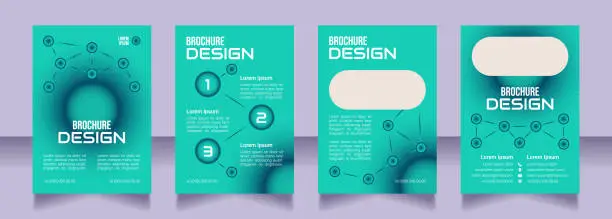 Vector illustration of Cyber defense courses blank brochure design