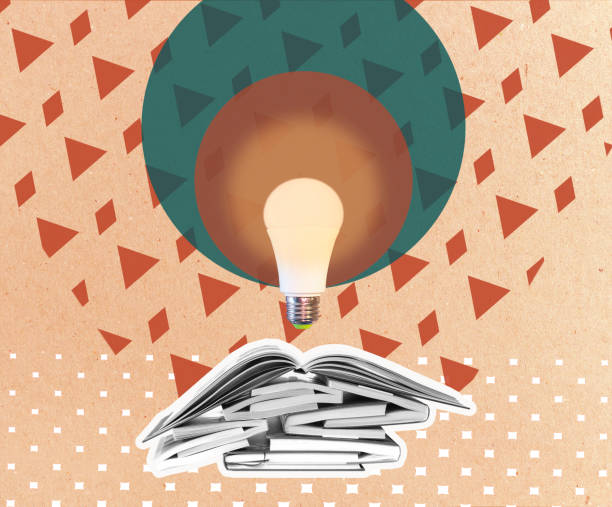 istock Art collage with a stack of books on a retro background. Library, education Concept 1371959004