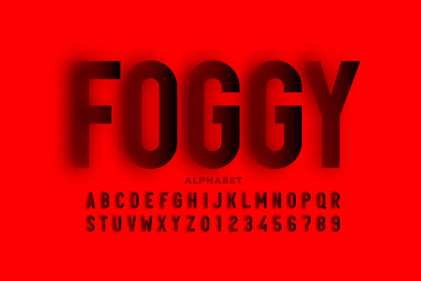font design with blurry effect - uğursuz stock illustrations