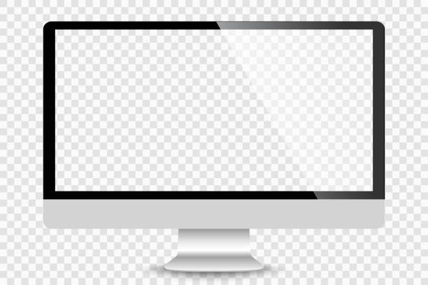 реалистичная современная тонкая рамка дисплея компьютерного монитора векторной иллюстрации. папуа-новая - screen stock illustrations