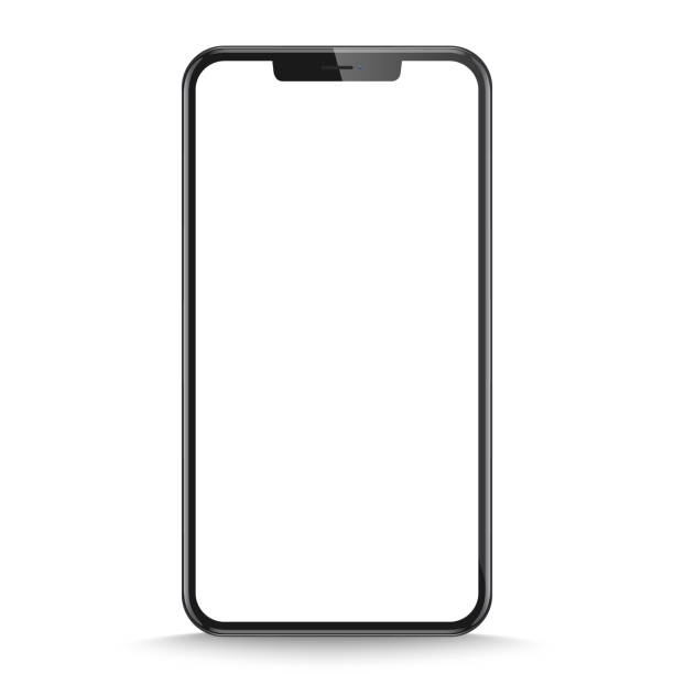 studio shot of smartphone with blank white screen for infographic global business . front view display.vector illustration. jpg - iphone stock illustrations