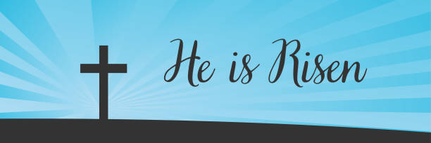 He is risen. Easter banner background. Vector He is risen. Easter banner background. Vector illustration hass avocado stock illustrations