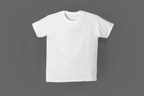 istock White T-shirt on a gray background. 1371966254