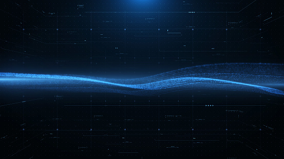technology particle lines cyberspace background