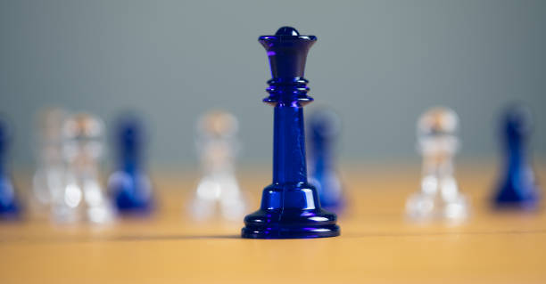 istock chess with leader. Successful Business leader concept 1371967812