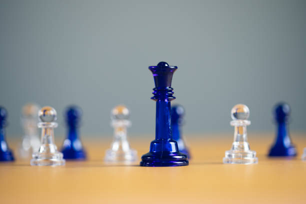 Chess with leader. Successful Business leader concept.