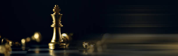 istock chess with leader. Successful Business leader concept 1371967845