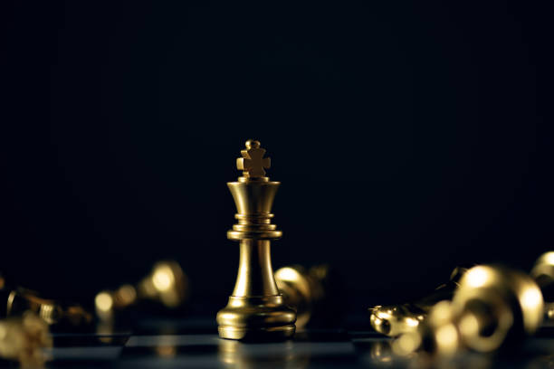 istock chess with leader. Successful Business leader concept 1371967851