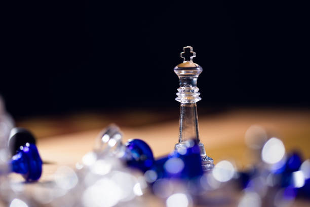 Chess with leader. Successful Business leader concept.