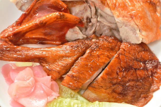 roasted duck meat and pickled ginger dressing sweet soy sauce