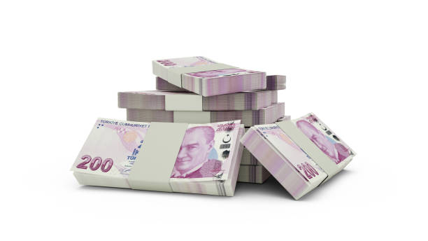 istock 3d rendering of Stack of Turkish Lira notes. bundles of Turkish currency notes isolated on white background 1371969268