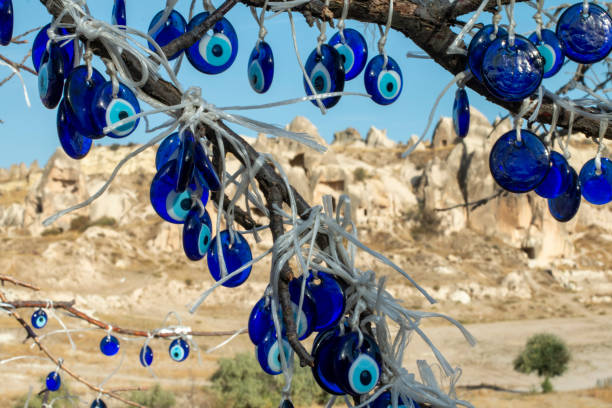 istock Evil eye beads hung on a tree to make their wishes come true in Cappadocia. 1371969631