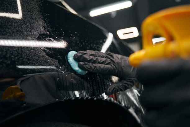 istock Auto detailing professional preparing automobile for polishing 1371972552