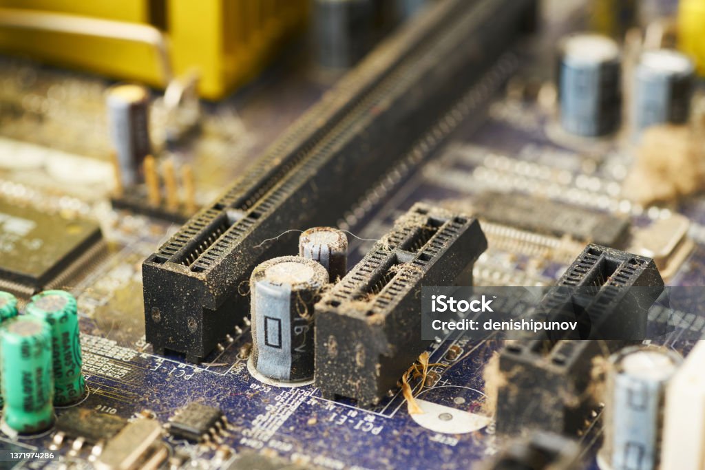 Outdated Computer Inside Old Computer System Unit With Spiderweb And Dust Inside Stock Photo ...