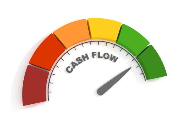 istock Abstract measuring device panel of cash flow. 3D Render 1371975389