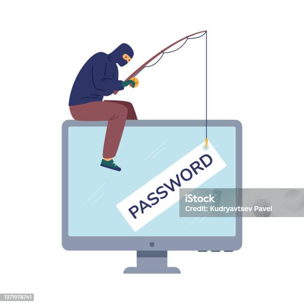 Hacker Attacks Computer Security System Flat Vector Illustration ...