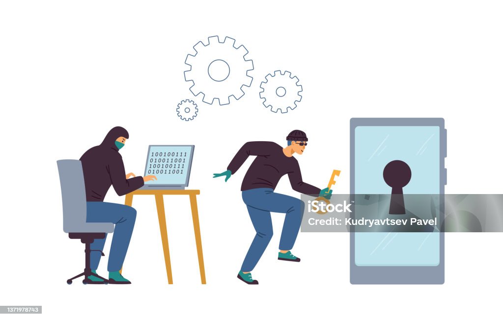 Computer Fraud And Hacking Computer Security Flat Vector Illustration ...