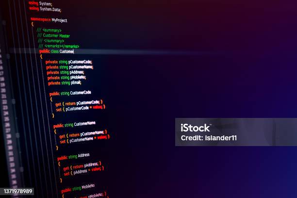 Ejemplo De Código Fuente Del Lenguaje De Programación C Sharp En El ...