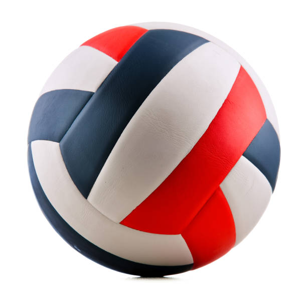 istock Leather volleyball isolated on a white background 1371981397