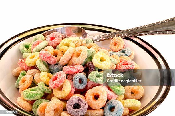 White Bowl With Cereal Stock Photo - Download Image Now - Bowl, Breakfast, Breakfast Cereal