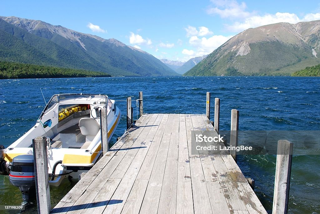 Rotoiti-See, Nelson Lakes National Park, Neuseeland - Lizenzfrei Anlegestelle Stock-Foto